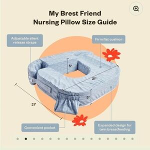 Gray Nursing Pillow with Adjustable Straps plus size or for twins
